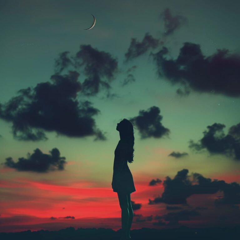 a girl in sunset , evening alone standing, new pfp, sad dp, new girls sad pfp, girls sad dp for whatsapp, best dp for social media ()