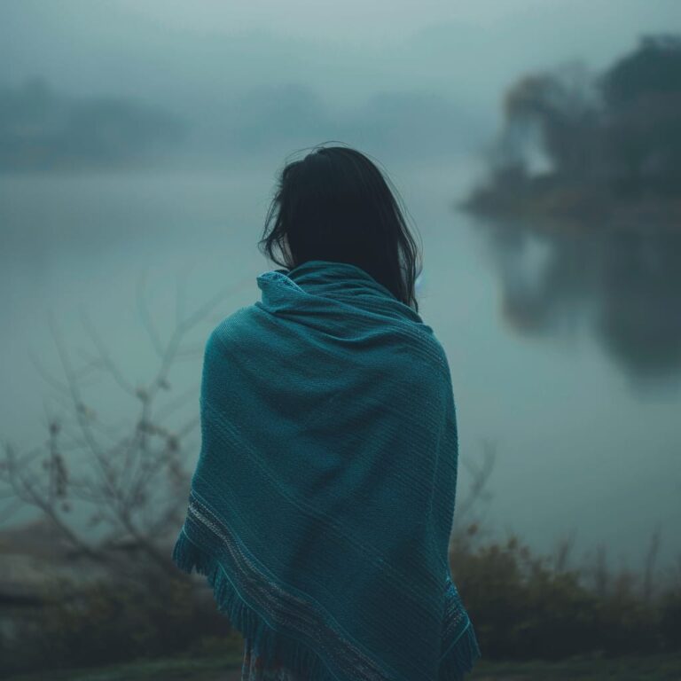 a girl near lake in sadness and aloneness, alone girl pfp, after breakup girls mood, dp, sad dp for whatsapp ()