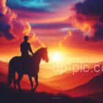 a handsome boy ridding horse in attitude at sunset, attitude dp, boyz attitude dp, boys dp, dp pic, pic of attitude ()