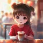 a little cute girl drinking juice cute dp, cute pfp, d ppic , dp, pic , cute dps, pfps for cuteness ()