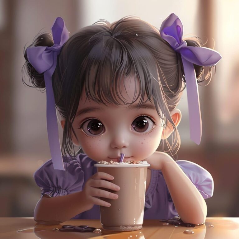 a little cute girl drinking juice cute dp, cute pfp, d ppic , dp, pic , cute dps, nice DP for WhatsApp