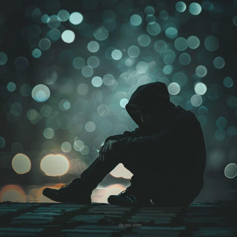 a man in hoodie sitting on street in sadness, sad dp, new sad dp, sad pfp, sad boy dp, single boy dp, mood off image ()