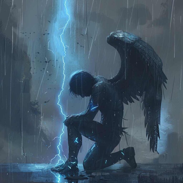 a man with wings in lightening , boys attitude dp, new dp for whatsapp, man with wings dp, angel dp, thunder dp, attitude dp by dp pic, boys pfp ()