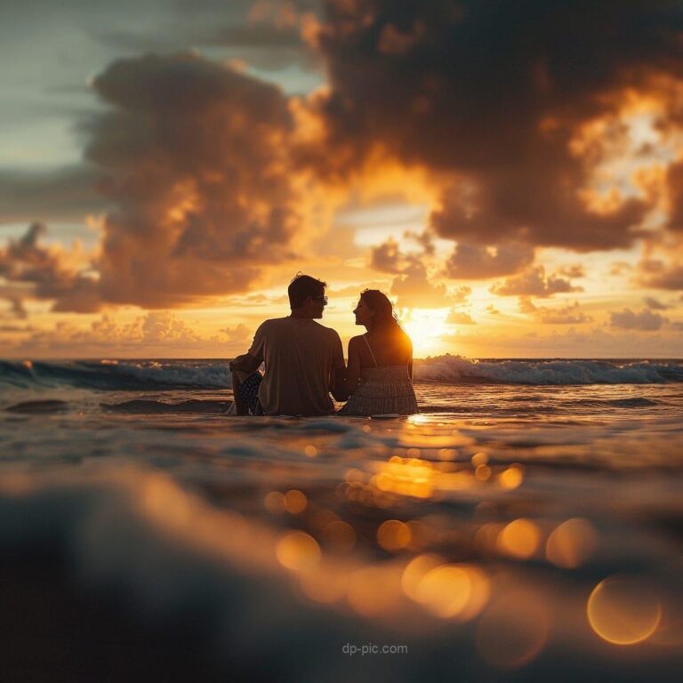 a young sitting on beach in love, love dp, lovers pfp, dp pic, couple unique pfp, girls pfp new , lovers dp for instagram ()