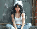 beautiful girl sitting happily , beautiful dp, beautful pfp, cute pfp, cute dp, dp pic, dp, new pfp, new dp ()