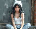 beautiful girl sitting happily , beautiful dp, beautful pfp, cute pfp, cute dp, dp pic, dp, new pfp, new dp ()