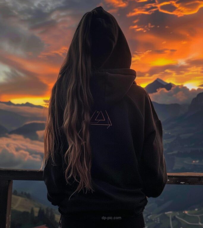 girl staring at mountains in attitude new pfp for girls by dp pic ()