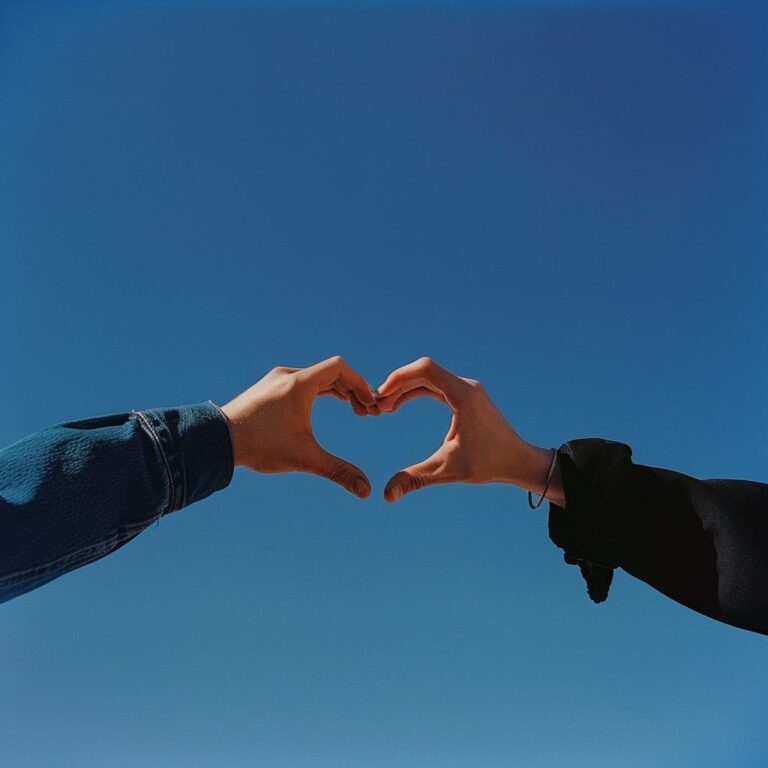 two lovers hands shaping heart in sky , love dp, new lovers style dp, new pfp, lovers pfp, best love pfp for boys and girls ()