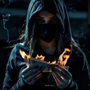 unknown girl playing fire cards, attitude dpz, girls attitude dpz, girls pfp,girl playing card, killer girl dpz,killers dpz ()