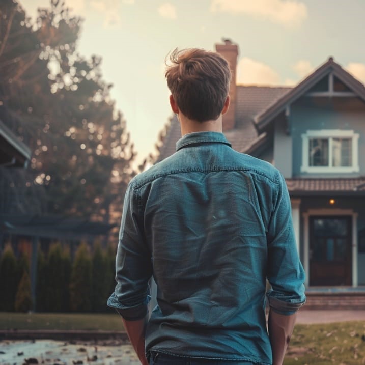 a boy standing infront of his house in sadness , boys dp, new sad dp by dp pic (