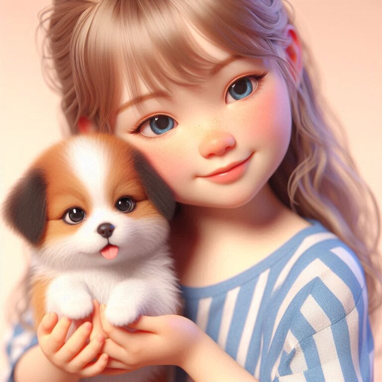 a cute girl with her puupy her smile is very cute dpz by dp pic d render images ()