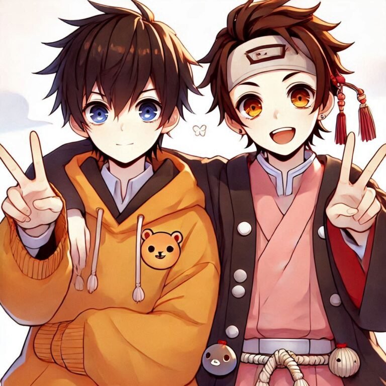 anime boys doing a victory sign, new friend dpz ()