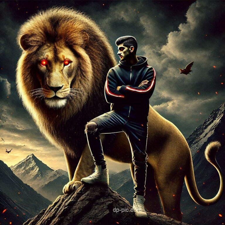 boy with lion dp attitude boys for social media