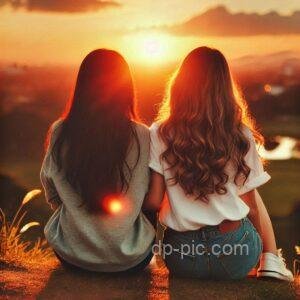 friends in sunset together , friends dp pic, friends pfp download free and qniquely ()