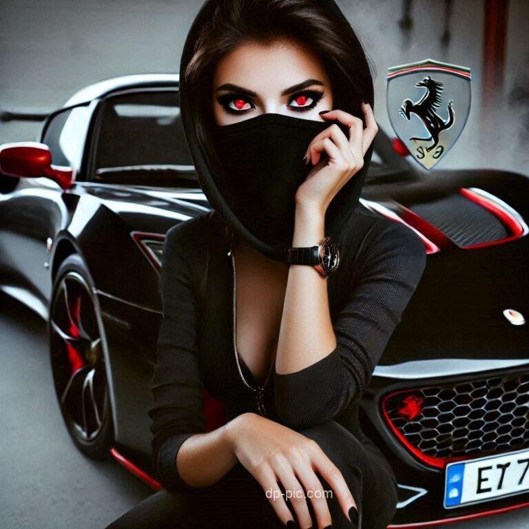 girl near ferrari in attitude girls dp