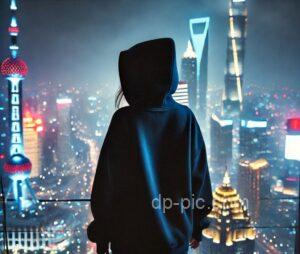black hat hacker girl image hacker standing infront of city new dp for girl attitude