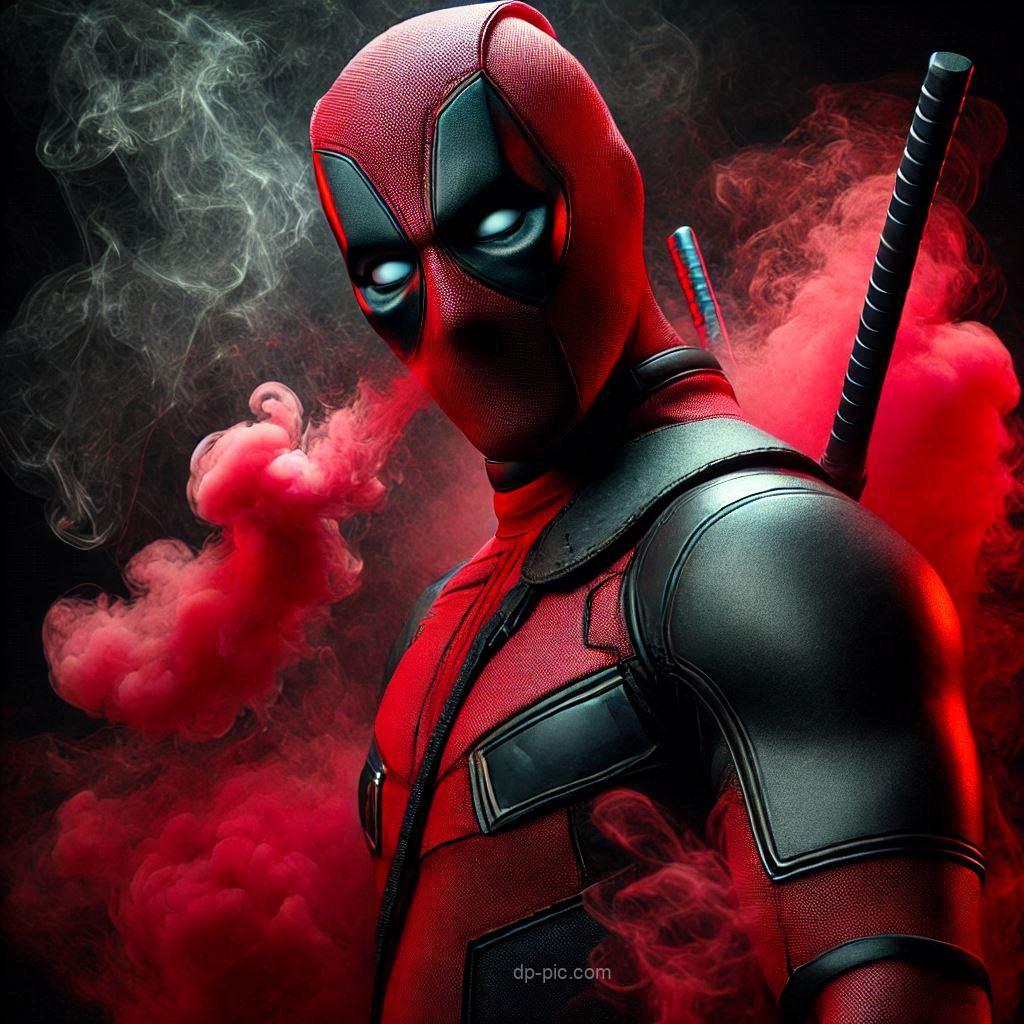 deadpool smoking red smoke with fun new superhero dp by dp pic