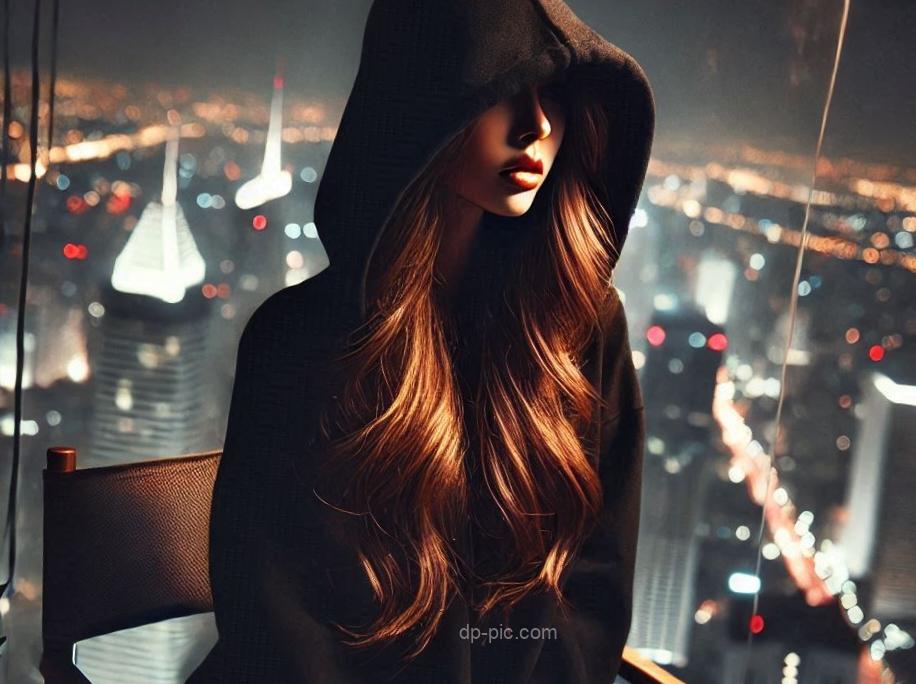 girl in black hoodie aesthetic hacker pfp for girl attitudefull dp