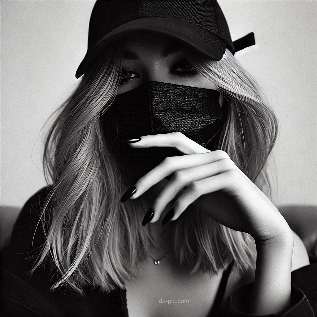 girl in hoodie white black attitude dp best for girls in ()