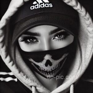 girl in hoodie white black attitude dp best for girls in