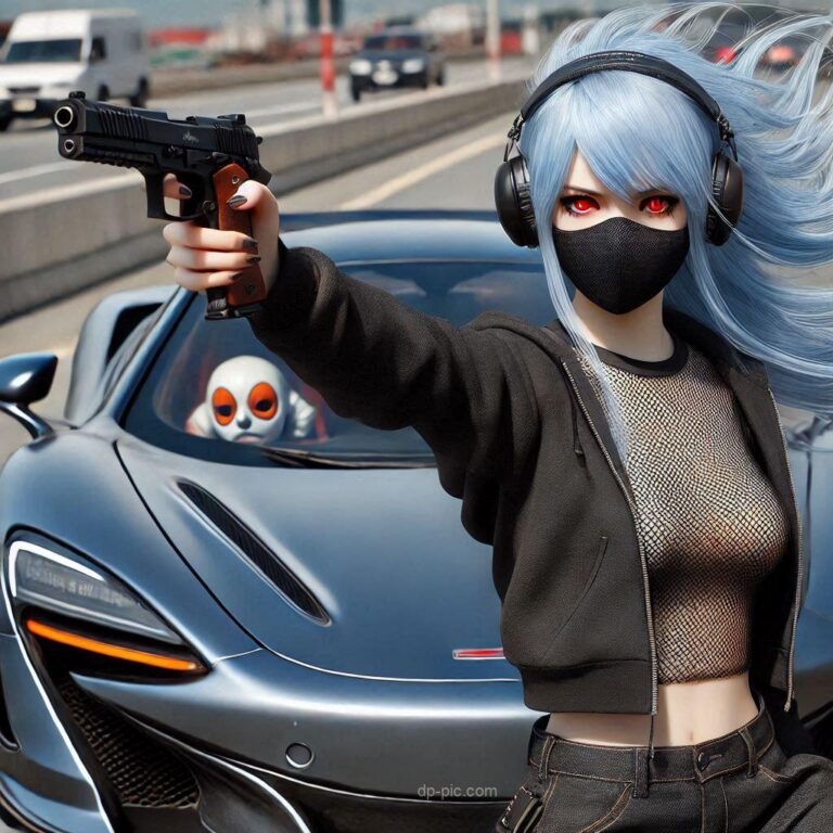 stylish attitude girl pic with gun