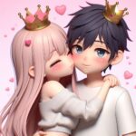 anime queen kiss king and huge ,best couple love dp