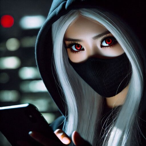 girl with red eyes display picture or profile picture for social media accounts 