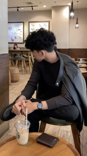 boy in attitude sitting in restaurant