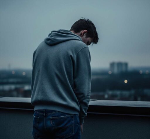 boy in night sad dp new