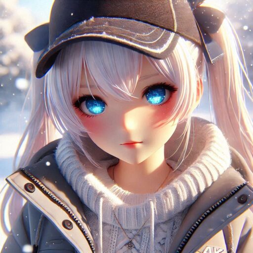 cutest anime girl wearing black cap with winter jacket new anime dp