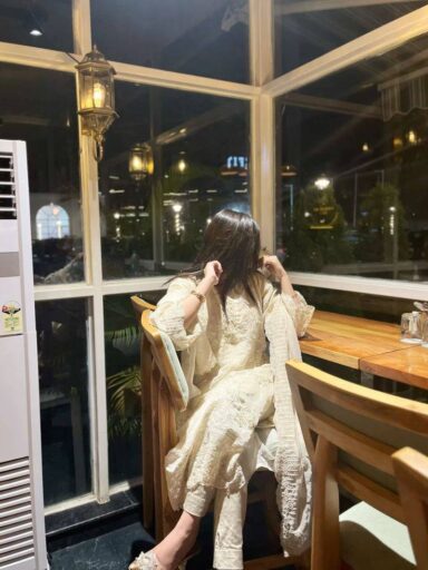 girl in restaurant dp pfp for social media ()