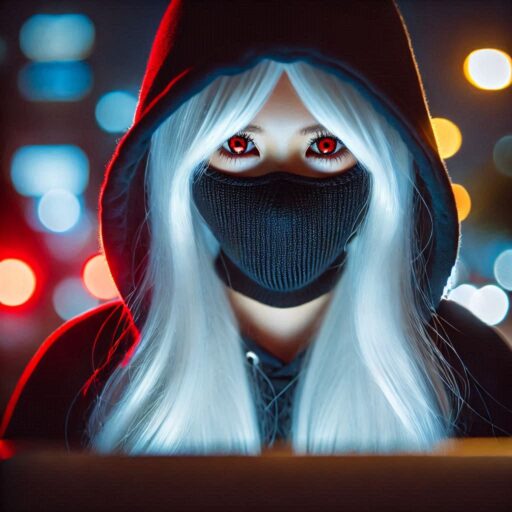 hacker girl in mask new pfp by dp pic